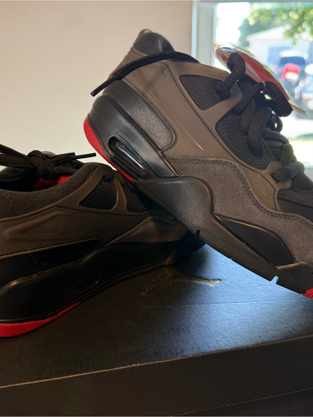 Jordan Black Sneakers with Red Accents